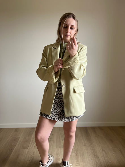 Lace blazer green