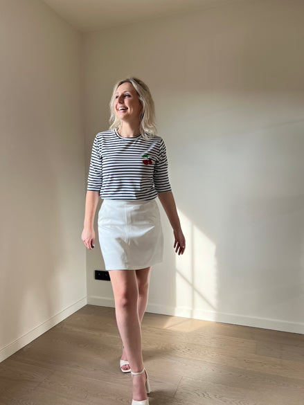 Cherry striped t-shirt black