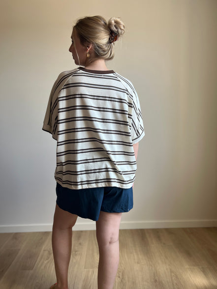 Striped Tee – Brown