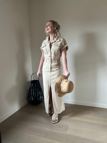 Jeansdress beige