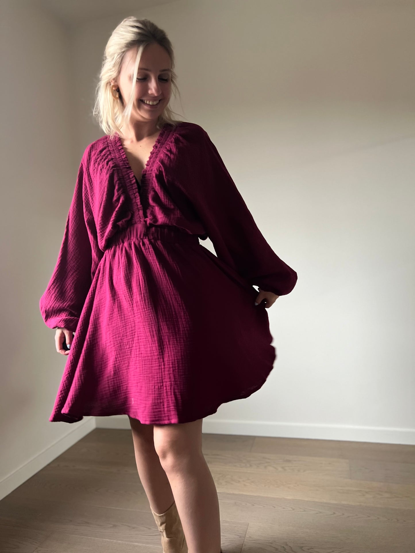 Tetra dress burgundy