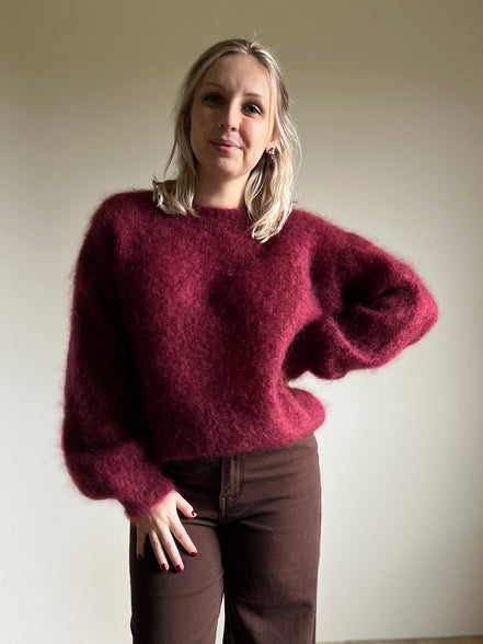 Kid mohair bordeaux knit