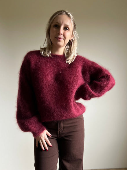 Kid mohair bordeaux knit