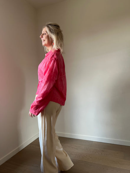 Fuchsia detailed shirt