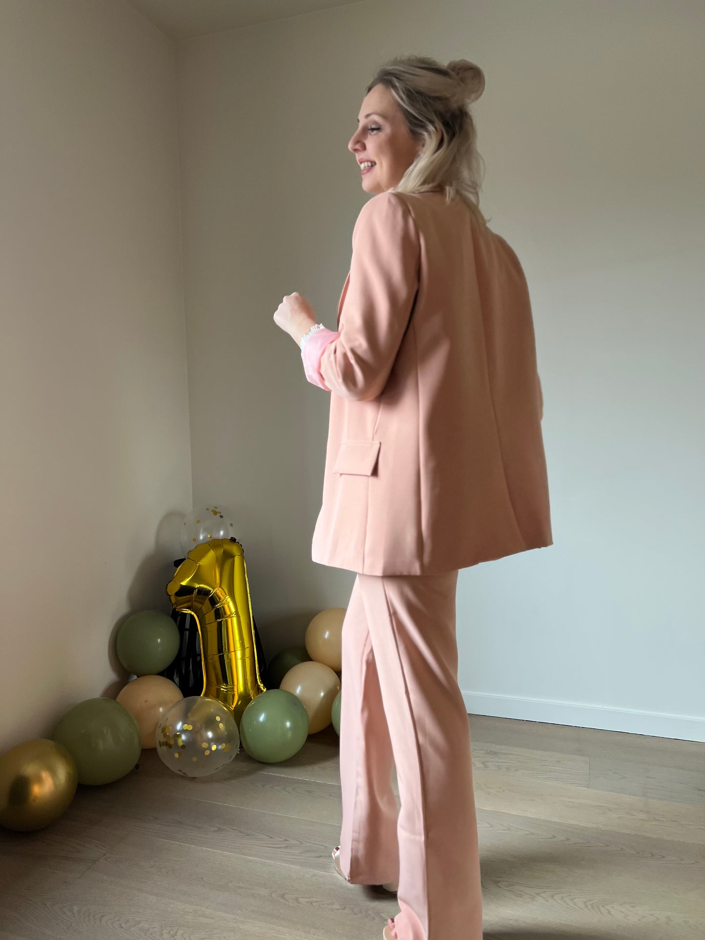 Peach blazer set