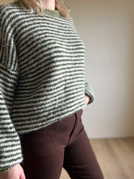Striped knit khaki
