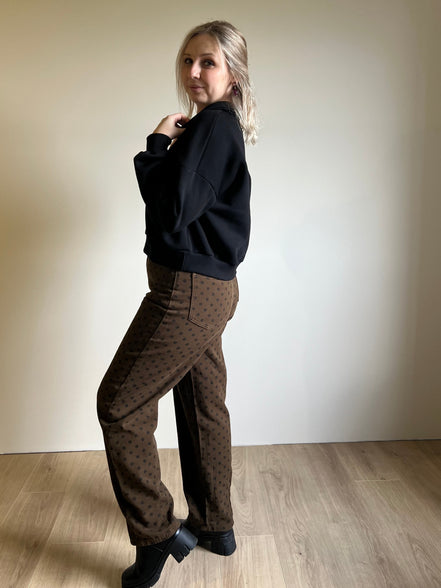 Polka dot brown pants