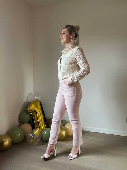 Lace shirt beige