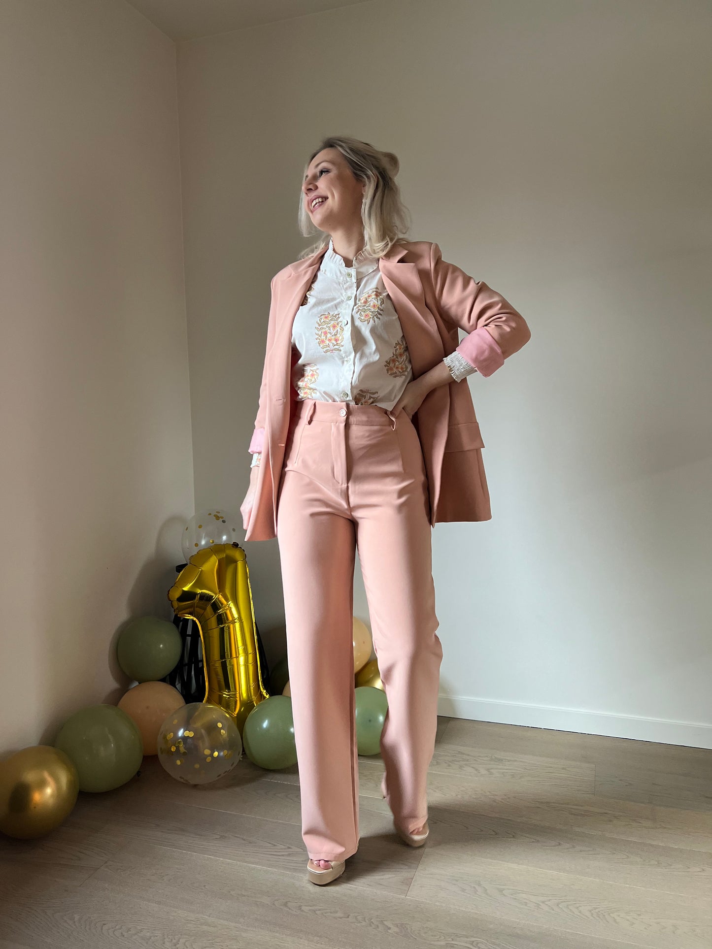 Peach blazer set