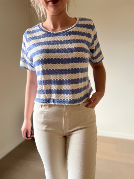Blue cable t-shirt