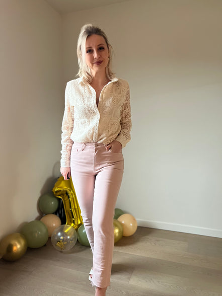 Lace shirt beige