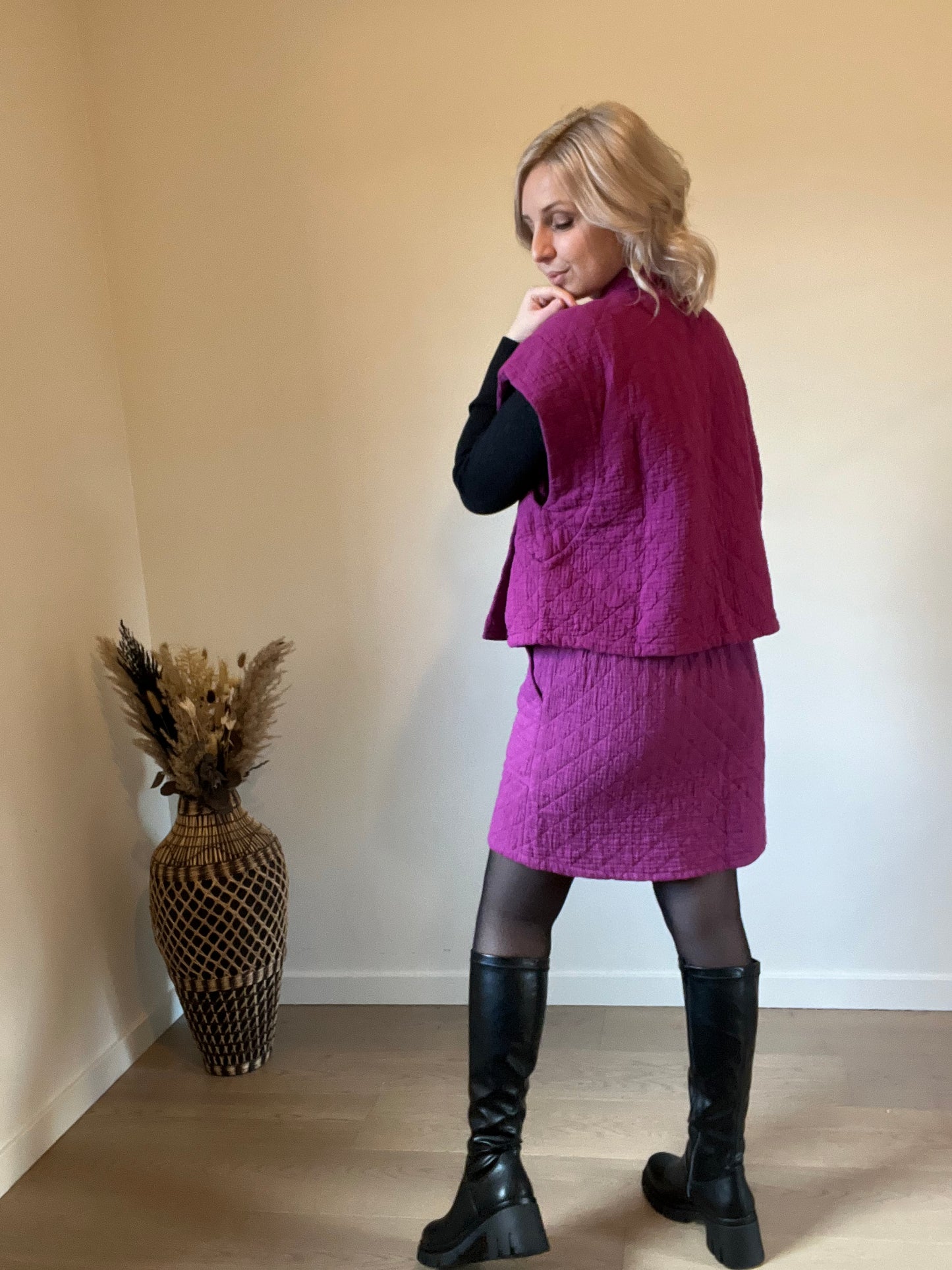 Magenta padded skirt