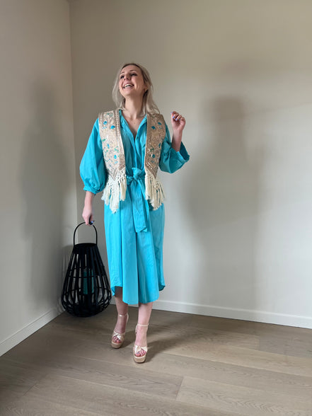 Balloon dress turquoise