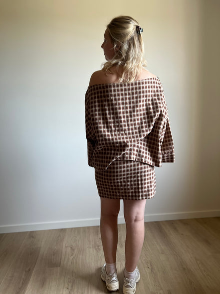 Checkered shirt camel