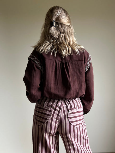 Embroidered blouse choco