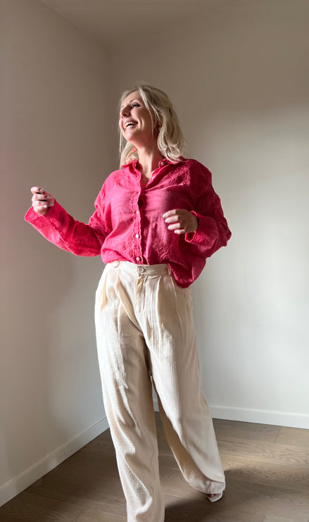Fuchsia detailed shirt