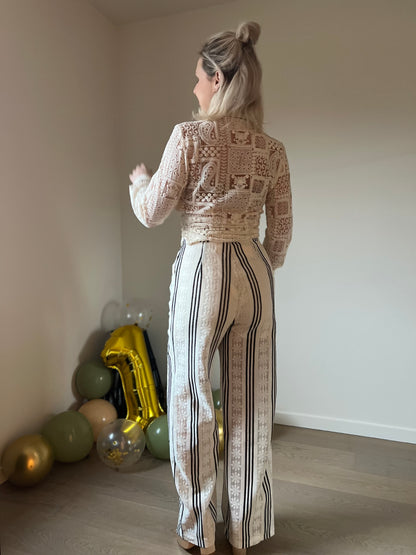 Striped lace pants