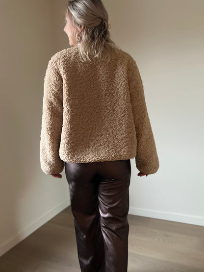 Teddy bomber jacket camel