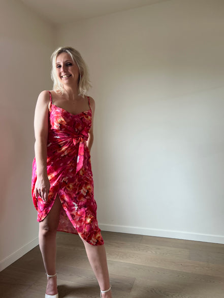 Fuchsia flowers dress