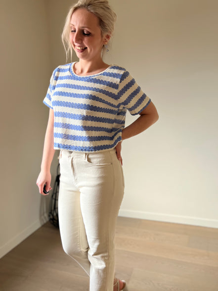 Blue cable t-shirt