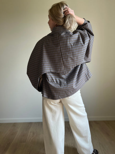 Checked jacket blue / beige