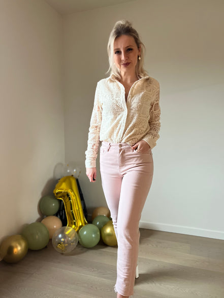 Lace shirt beige