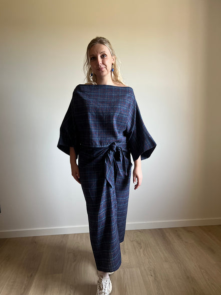 Carreaux skirt blue