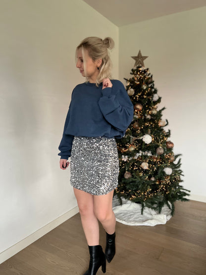 Sequin skirt grey