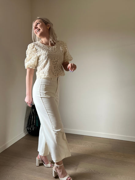 Flower top beige