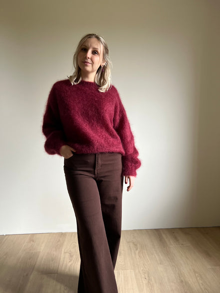 Kid mohair bordeaux knit