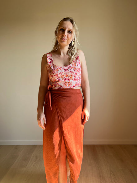 Wrap skirt - terracotta