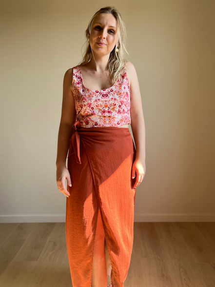 Wrap skirt - terracotta