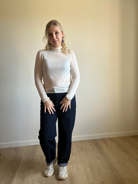 Turtleneck top cream