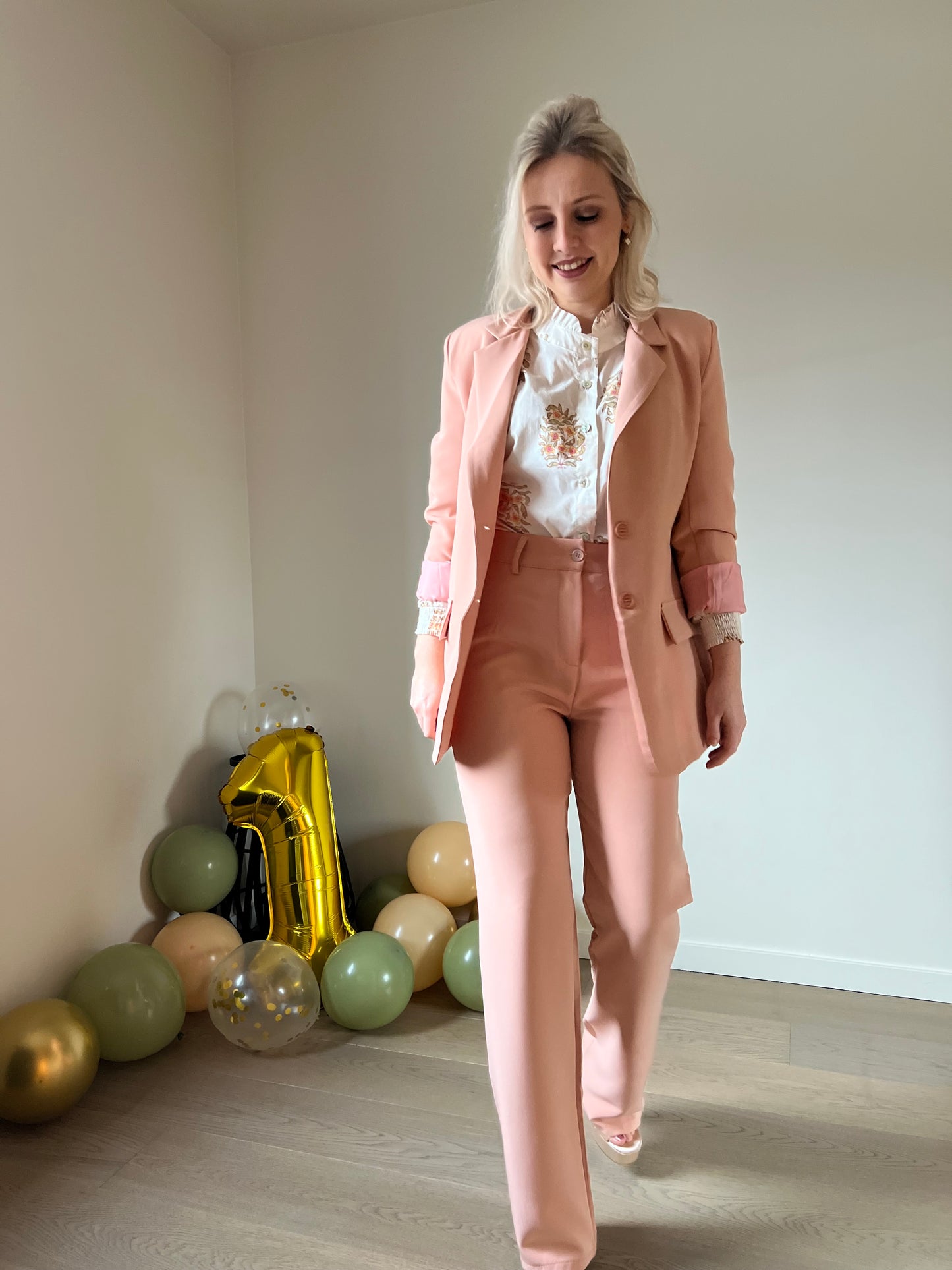 Peach blazer set