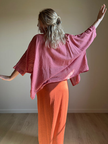 Batwing Blouse – Dusty Pink