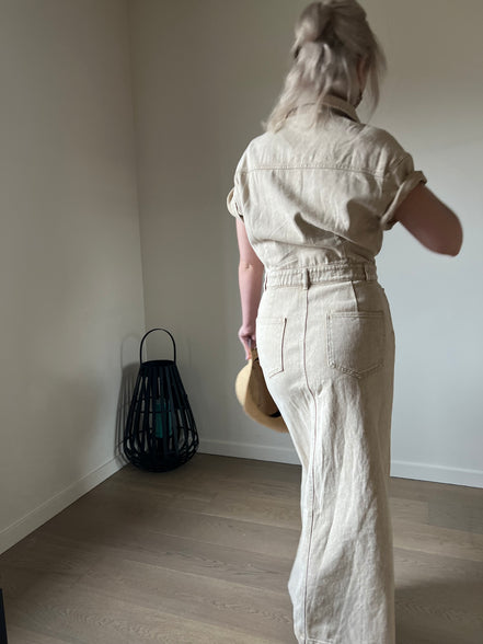 Jeansdress beige