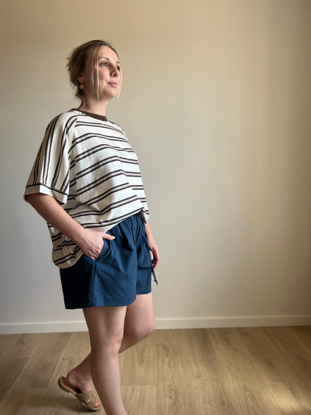 Striped Tee – Brown