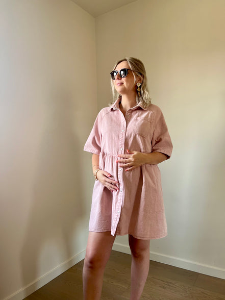 Tilly jeansdress pink