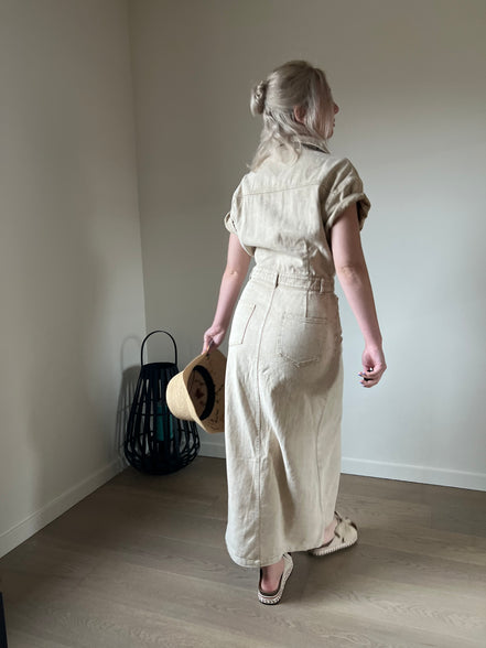 Jeansdress beige