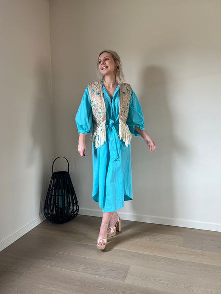 Balloon dress turquoise