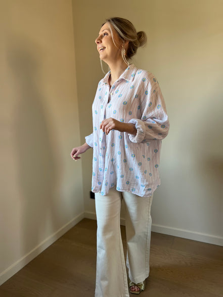 Tetra shirt pink/ blue