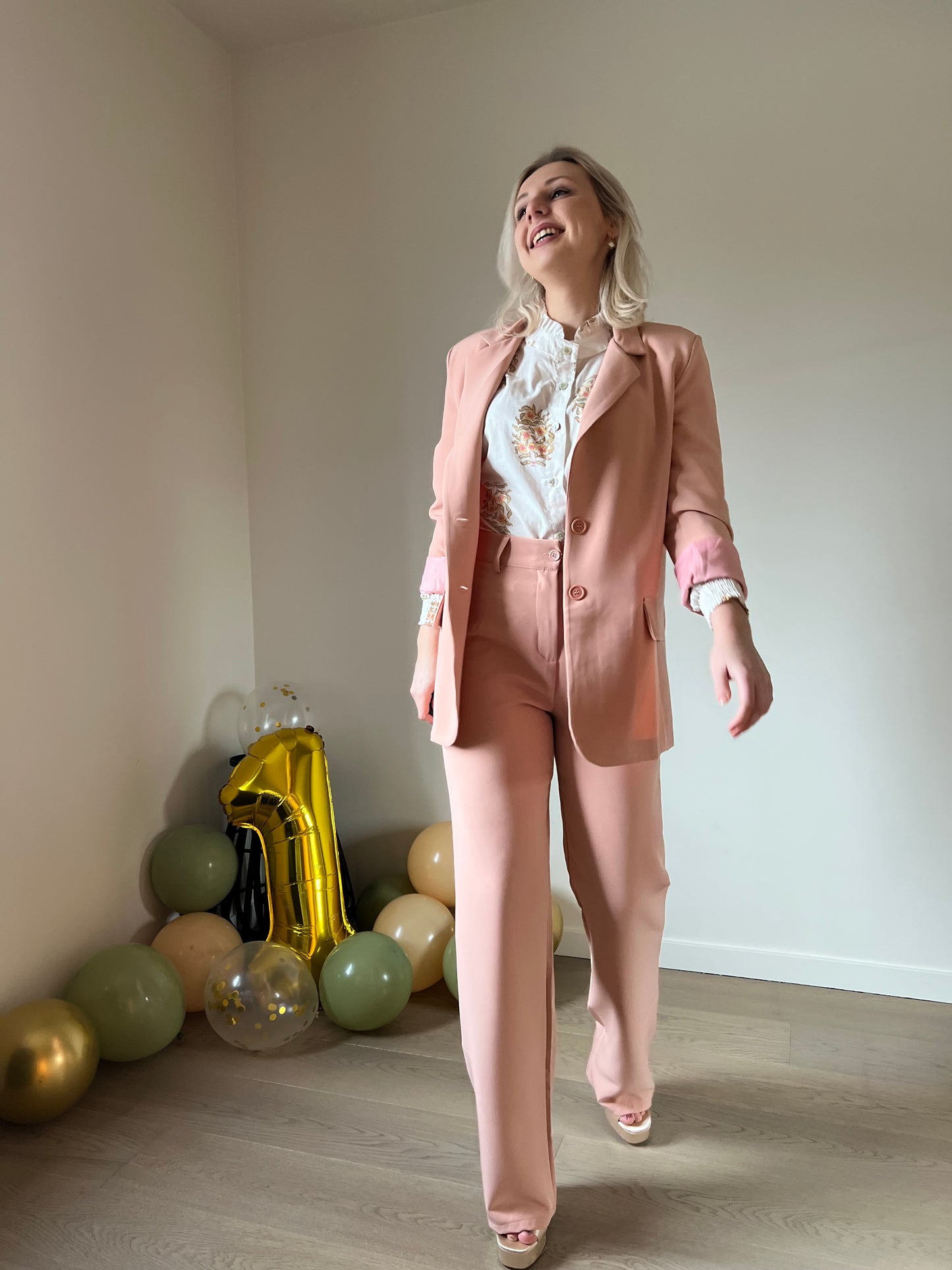 Peach blazer set