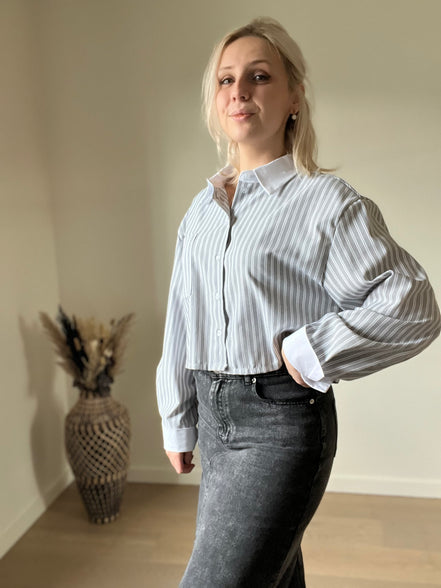 Cropped shirt grey