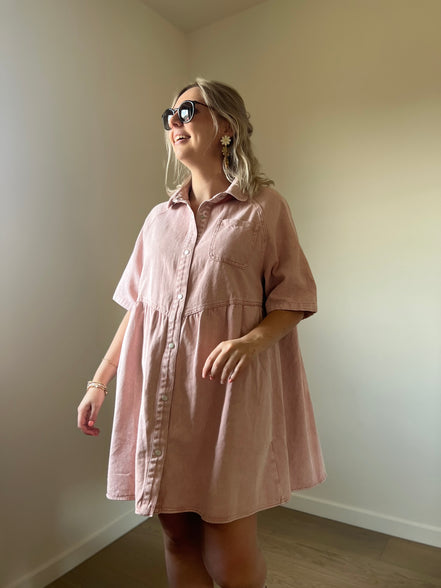 Tilly jeansdress pink