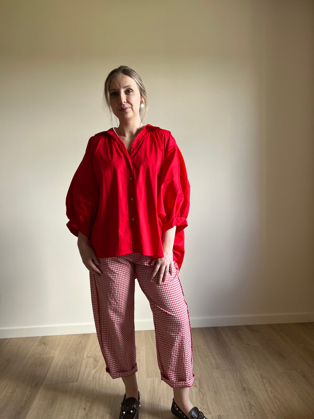 Vichy straight pants rosetto
