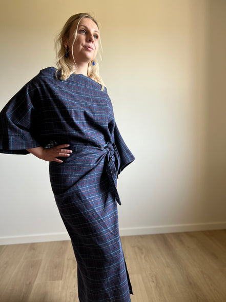 Carreaux skirt blue