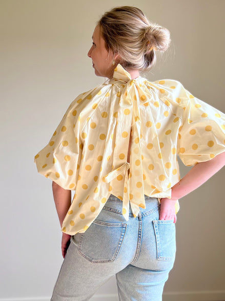 Polka Dot Blouse yellow / beige