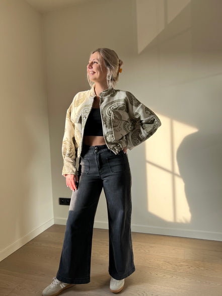 Grijze enkelbrede jeans