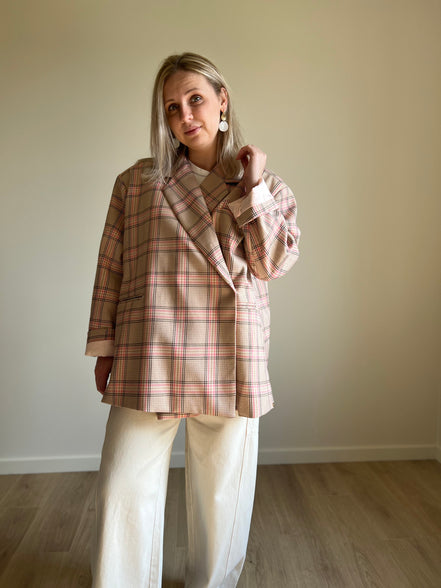 Oversized Blazer beige / pink
