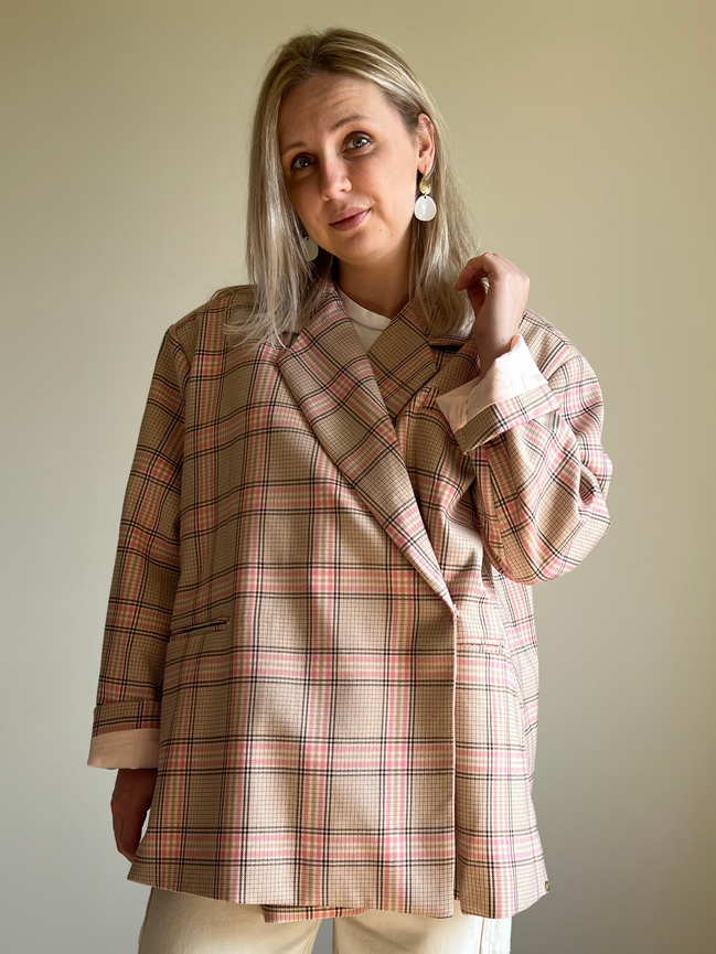 Oversized Blazer beige / pink